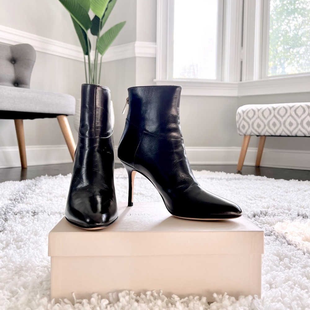 JIMMY CHOO**SOLD**Keagan Dark Brown Semi Pointed Toe Ankle Boots 37 💕
